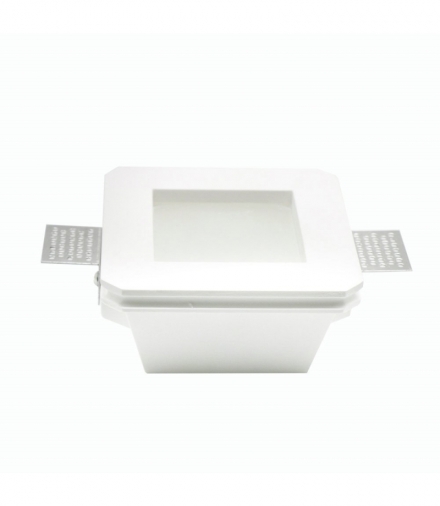Oprawa Oczko V-TAC GIPS GU10 Wpuszczana Szkło Mrożone Kwadrat 120x120 Biała VT-801