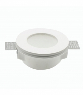 Oprawa Oczko V-TAC GIPS GU10 Wpuszczana Szkło Mrożone Okrągła fi.120 Biała VT-801