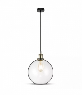 Oprawa Wisząca V-TAC LOFT Vintage Szkło Transparent fi250 VT-72506 5 Lat Gwarancji