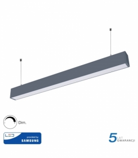 Oprawa V-TAC LED Linear SAMSUNG CHIP 60W Góra/Dół Do łączenia Zwieszana Srebrna 120cm VT-7-60 4000K 6000lm 5 Lat Gwarancji