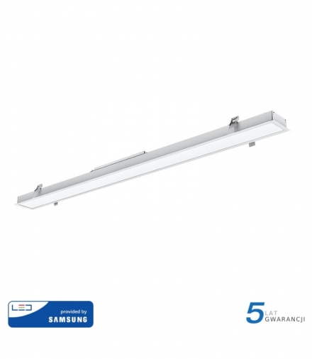 Oprawa V-TAC LED Linear SAMSUNG CHIP 40W Wpuszczana Srebrna 120cm VT-7-41 4000K 3200lm 5 Lat Gwarancji