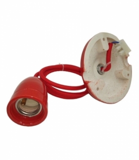 Oprawka Porcelanowa z Przewodem Czerwona V-TAC VT-7998 5 Lat Gwarancji