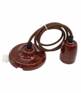 Oprawka Porcelanowa z Przewodem Brązowa V-TAC VT-7998 5 Lat Gwarancji