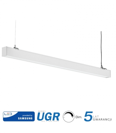 Oprawa V-TAC LED Linear SAMSUNG CHIP 40W Natynk/Zwieszana Do łączenia Biała 0-10V 120cm VT-7-43 4000K 3400lm 5 Lat Gwarancji