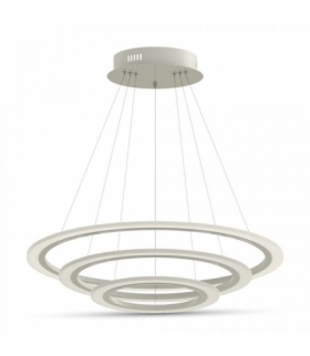 Oprawa Wisząca V-TAC 70W Soft Light Chandelier Slim 3 pierścienie Ściemnialna VT-70-3D 4000K 5250lm 3 Lata Gwarancji