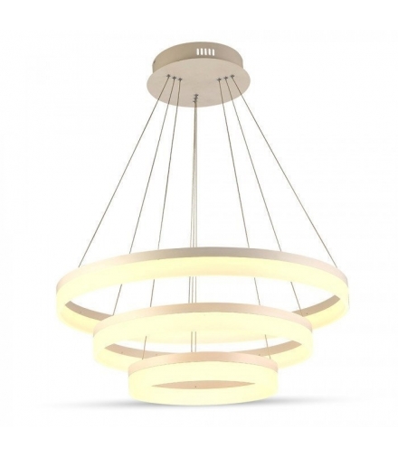 Oprawa Wisząca V-TAC 80W Soft Light Chandelier Slim 3 pierścienie Ściemnialna VT-80-3D 3000K 6400lm 3 Lata Gwarancji