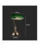Lampa Bankierska V-TAC E27 Stare Złoto Zielony Klosz VT-7151