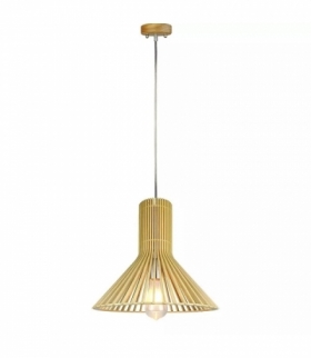 Oprawa Zwieszana V-TAC E27 Drewniana Stożek fi350 VT-3350 5 Lat Gwarancji