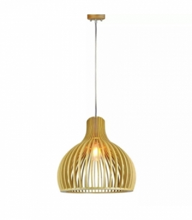 Oprawa Zwieszana V-TAC E27 Drewniana Stożek fi450 VT-4453 5 Lat Gwarancji