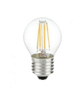 Żarówka LED E27 4W G45 Filament, Klosz Transparentny, Ciepła, Barwa:2700K Trzonek:E27 V-TAC 4306