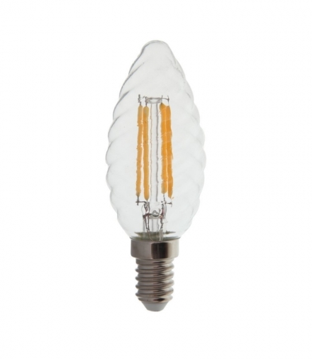Żarówka LED E14 4W TWIST C35 Filament, Ciepła, Barwa:2700K, Trzonek:E14 V-TAC 4307