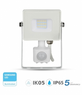 Projektor LED V-TAC 10W SAMSUNG CHIP Czujnik Ruchu Funkcja Cut-OFF Biały VT-10-S 6400K 800lm 5 Lat Gwarancji
