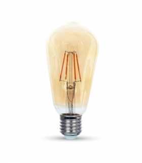 Żarówka LED E27 4W ST64 Filament, Klosz: Bursztyn, Super Ciepła (barwa zachód słońca), Barwa:2200K, Trzonek:E27 V-TAC 4361