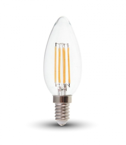 Żarówka LED E14 4W C35 Filament, Neutralna, Barwa:4000K, Trzonek:E14 V-TAC 4413