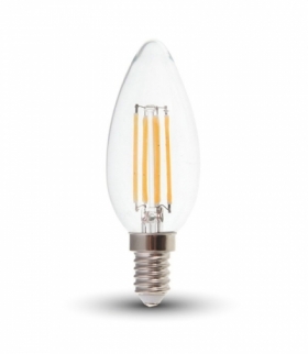 Żarówka LED E14 4W C35 Filament, Zimna, Barwa:6400K, Trzonek:E14 V-TAC 4414