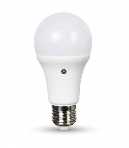 Żarówka LED E27 9W A60 z czujnikiem zmierzchu, Neutralna, Barwa:4000K, Trzonek:E27 V-TAC 4460