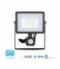 Projektor LED V-TAC 20W SAMSUNG CHIP Czujnik Ruchu Funkcja Cut-OFF Czarny VT-20-S 6400K 1600lm 5 Lat Gwarancji