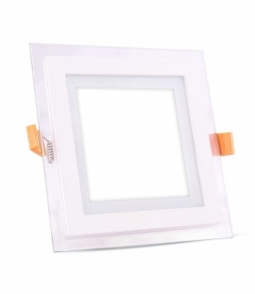 Panel LED V-TAC 6W LED Szkło Kwadrat VT-602G 6000K 420lm