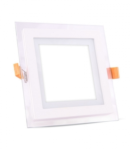 Panel LED V-TAC 6W LED Szkło Kwadrat VT-602G 6000K 420lm