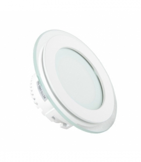 Panel LED V-TAC 6W LED Szkło Okrągły VT-602G 3000K 420lm