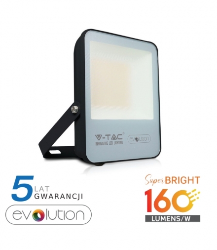 Projektor LED V-TAC 50W Czarny EVOLUTION 160lm/W VT-4961 6400K 8000lm 5 Lat Gwarancji