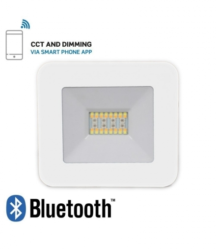 Projektor LED V-TAC 20W Bluetooth BIAŁY Ściemnialny RGB/CW/W/DW IP65 VT-5020 RGB+2700K-6400K 1400lm