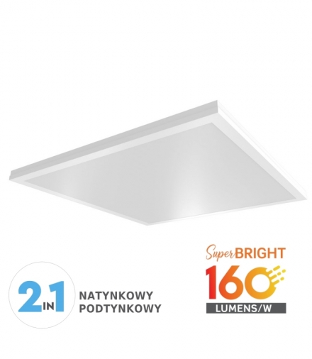 Panel LED V-TAC 25W 600x600x55mm 160lm/W Natynkowy/Podtynkowy VT-6125 4000K 4000lm