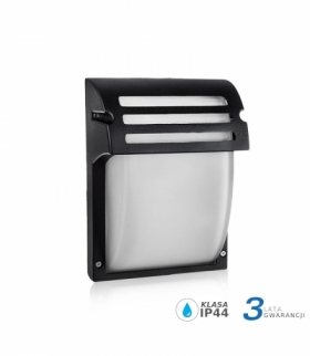 Kinkiet Ogrodowy V-TAC Mrożone Szkło Czarny Mat VT-754