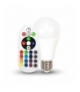 Żarówka LED E27 6W A60 sterowana pilotem, Barwa:RGB+2700K, Trzonek:E27 V-TAC 7121