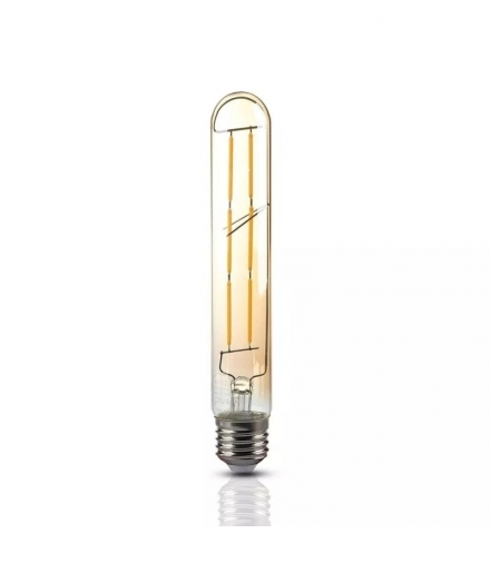Żarówka LED E27 6W T30 Filament, Klosz Bursztynowy, Super Ciepła (barwa zachód słońca), Barwa:2200K, Trzonek:E27 V-TAC 7143