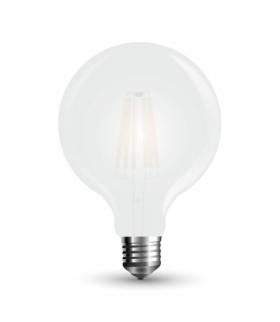 Żarówka LED E27 7W G95 Filament, Klosz: mleczny, Zimna, Barwa:6400K, Trzonek:E27 V-TAC 7188