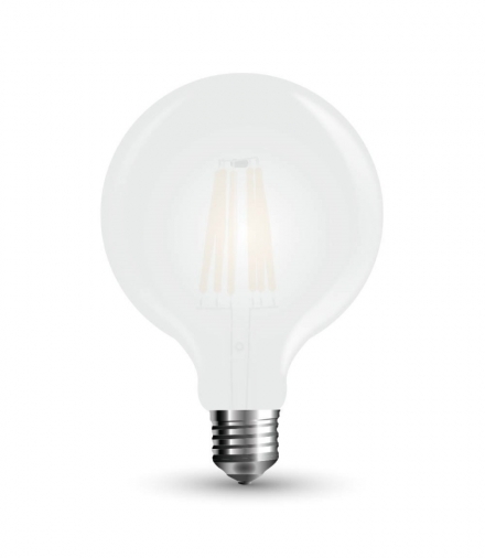 Żarówka LED E27 7W G95 Filament, Klosz: mleczny, Zimna, Barwa:6400K, Trzonek:E27 V-TAC 7188