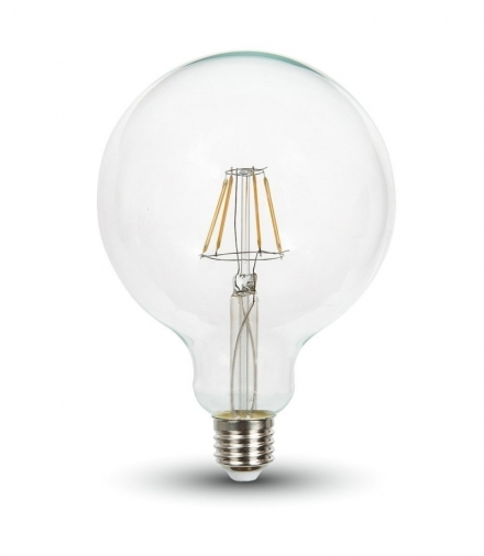 Żarówka LED E27 6W G125 Filament, Zimna, Barwa:6400K, Trzonek:E27 V-TAC 7427