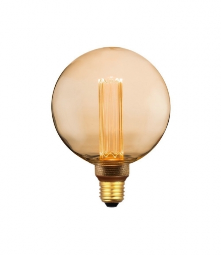 Żarówka LED E27 4W G125 Filament, Klosz Bursztynowy, Ultra Ciepła (barwa płomień świecy), Barwa:1800K, Trzonek:E27 V-TAC 7475
