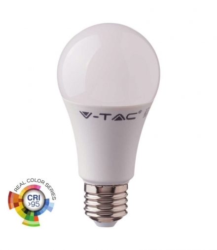 Żarówka LED E27 10W A60, Ciepła, Barwa:2700K, CRI95+, Trzonek:E27 V-TAC 7479