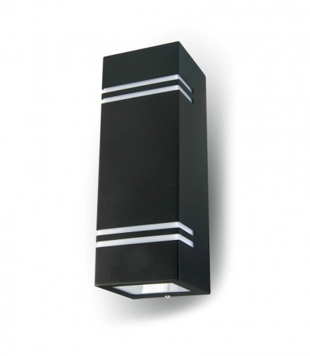 Kinkiet Ogrodowy V-TAC Kwadrat Czarny GU10 Góra Dół IP44 VT-7662 3 Lata Gwarancji