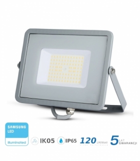 Projektor LED V-TAC 50W SAMSUNG CHIP SLIM Szary 120lm/W VT-56 4000K 6000lm 5 Lat Gwarancji