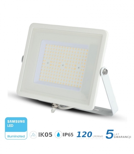 Projektor LED V-TAC 100W SAMSUNG CHIP SLIM Biały 120lm/W VT-106 6400K 12000lm 5 Lat Gwarancji