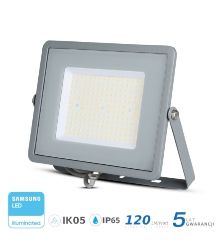 Projektor LED V-TAC 100W SAMSUNG CHIP SLIM Szary 120lm/W VT-106 6400K 12000lm 5 Lat Gwarancji