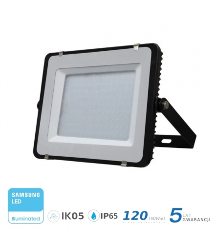 Projektor LED V-TAC 200W SAMSUNG CHIP SLIM Czarny 120lm/W VT-206 6400K 24000lm 5 Lat Gwarancji