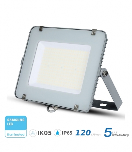 Projektor LED V-TAC 200W SAMSUNG CHIP SLIM Szary 120lm/W VT-206 6400K 24000lm 5 Lat Gwarancji