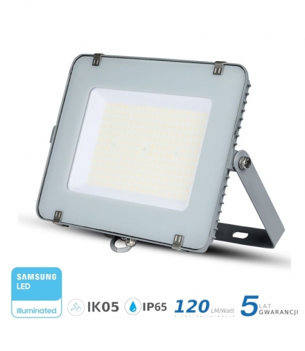 Projektor LED V-TAC 300W SAMSUNG CHIP SLIM Szary 120lm/W VT-306 6400K 36000lm 5 Lat Gwarancji