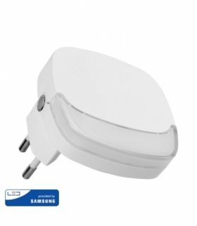 Lampka Nocna do Gniazdka LED V-TAC SAMSUNG CHIP Kwadrat VT-82 3000K 10lm