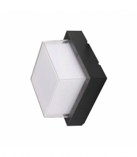 Oprawa Ścienna V-TAC 7W LED Czarna Kwadrat IP65 VT-831 3000K 550lm