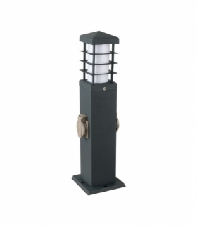 Słupek Ogrodowy 2 Gniazda 45cm E27 IP54 Grafit VT-1155-1