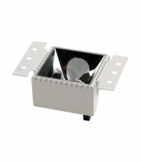 Oprawa Wpuszczana V-TAC GU10 Kwadratowa Biała Ramka, Odbłyśnik Chrom VT-890