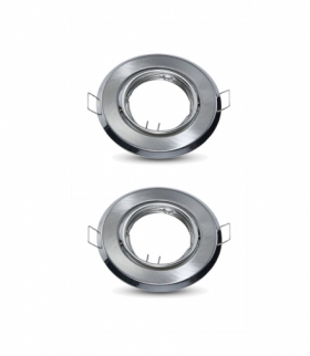 Oprawa Oczko V-TAC GU10 Okrągła Ruchoma Satyna (Opak. 2 szt) VT-817