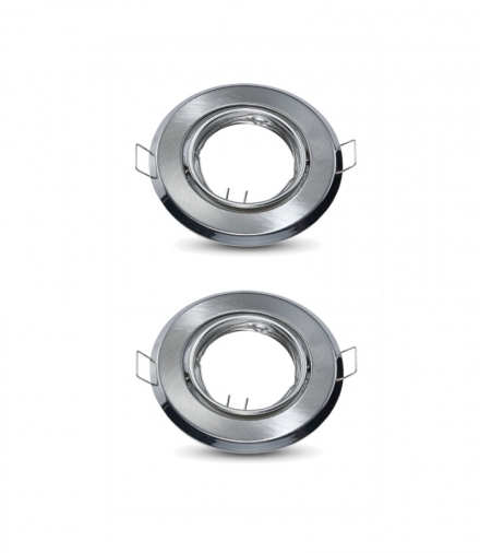 Oprawa Oczko V-TAC GU10 Okrągła Ruchoma Satyna (Opak. 2 szt) VT-817