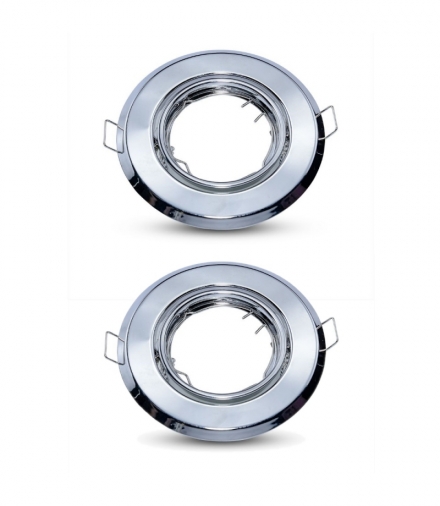 Oprawa Oczko V-TAC GU10 Okrągła Ruchoma Chrom (Opak. 2 szt) VT-817 3 Lata Gwarancji