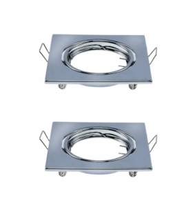 Oprawa Oczko V-TAC GU10 Kwadrat Ruchoma Chrom (Opak. 2 szt) VT-817 3 Lata Gwarancji